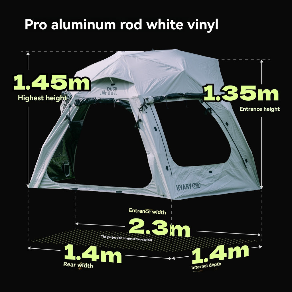 KYARY PRO 2 Person Instant Pop Up Camping Tent, 7 Series Aluminum Alloy Invisible Frame Rod, Teflon Coated Waterproof Fabric with YKK Zipper, Quick Open Portable Outdoor Shelter for Picnic Beach Fishing