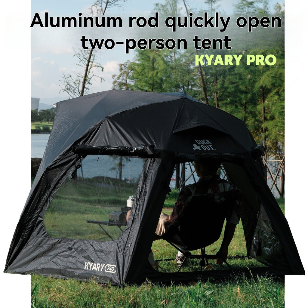 KYARY PRO 2 Person Instant Pop Up Camping Tent, 7 Series Aluminum Alloy Invisible Frame Rod, Teflon Coated Waterproof Fabric with YKK Zipper, Quick Open Portable Outdoor Shelter for Picnic Beach Fishing