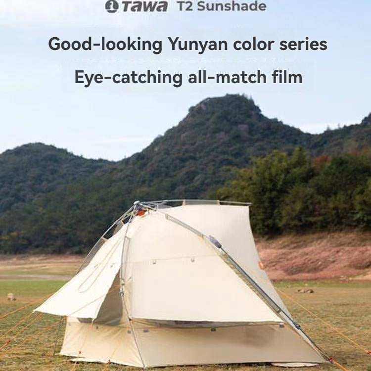 Tawa T2 Sunshade Tent, All-Terrain Instant Pop Up Camping Tent with UPF50+ Silver Coated, Removable Bottom 3-4 Person Portable Sun Shelter for Park Beach Fishing Outdoor Leisure