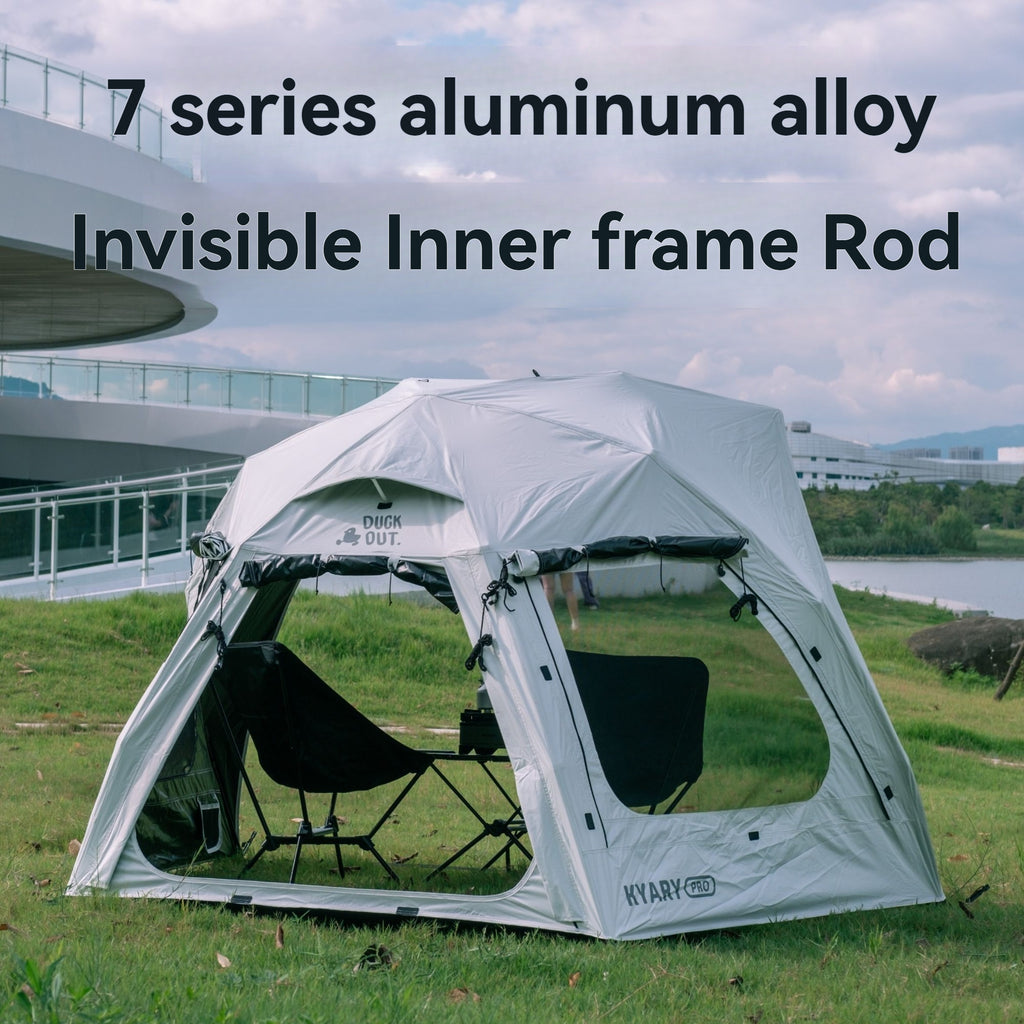 KYARY PRO 2 Person Instant Pop Up Camping Tent, 7 Series Aluminum Alloy Invisible Frame Rod, Teflon Coated Waterproof Fabric with YKK Zipper, Quick Open Portable Outdoor Shelter for Picnic Beach Fishing