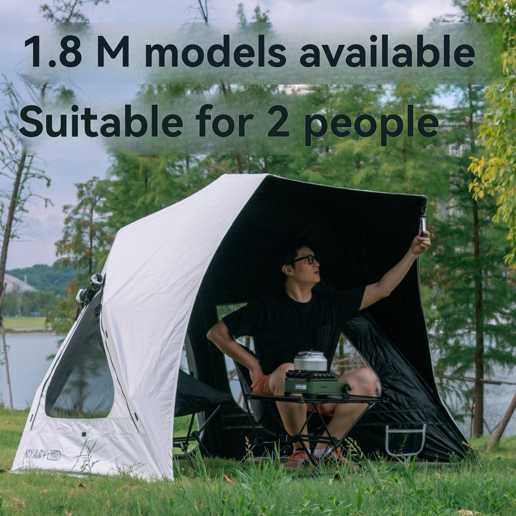 KYARY PRO 2 Person Instant Pop Up Camping Tent, 7 Series Aluminum Alloy Invisible Frame Rod, Teflon Coated Waterproof Fabric with YKK Zipper, Quick Open Portable Outdoor Shelter for Picnic Beach Fishing