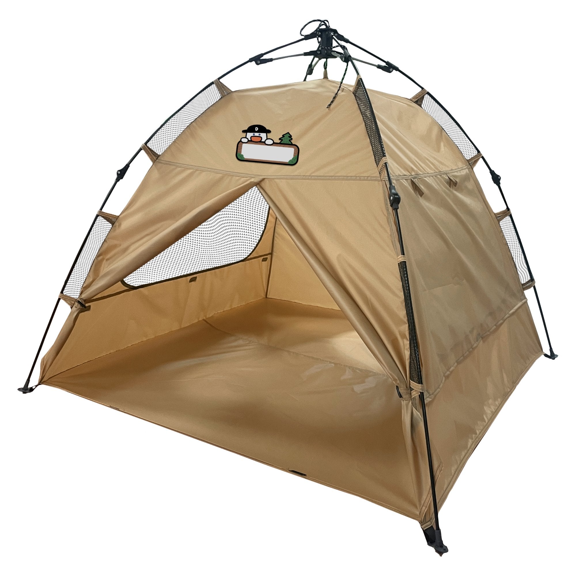 Kids Automatic Instant Pop Up Play Tent, Portable Indoor Outdoor Playhouse with Customizable Name Patch, Round Back Window Breathable Mesh Play Tent for Toddlers Boys Girls Home Camping Gift