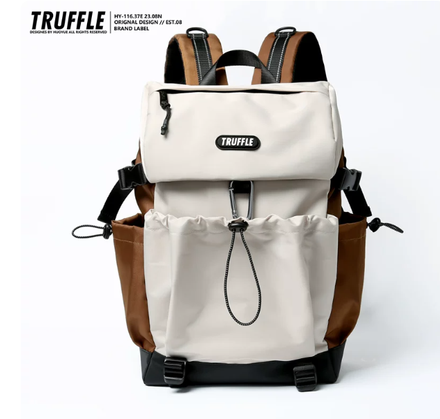 TRUFFLE Trendy High-Capacity Travel Backpack – Suitable for Junior High & High School Students (Unisex), Hiking, and Laptop Carrying