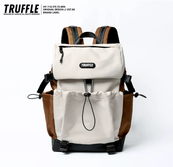 TRUFFLE Trendy High-Capacity Travel Backpack – Suitable for Junior High & High School Students (Unisex), Hiking, and Laptop Carrying