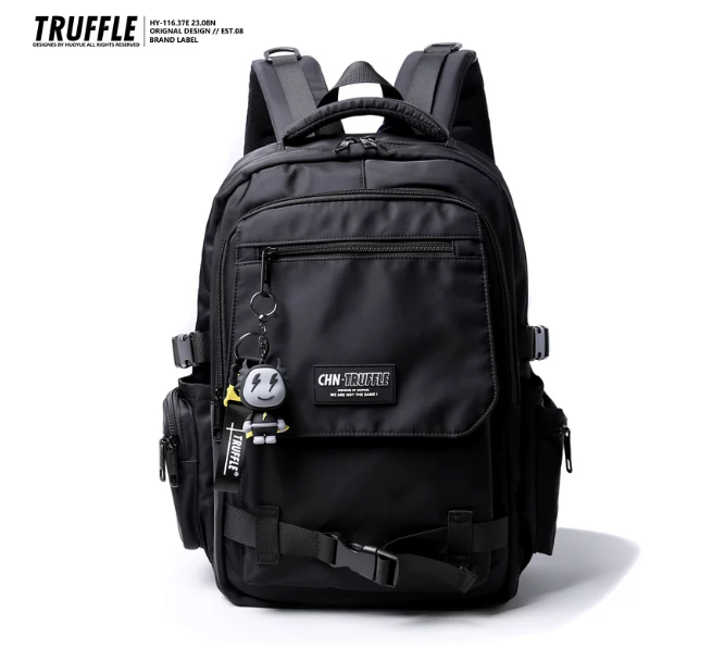 TRUFFLE Trendy High-Capacity Unisex Backpack – Suitable for Middle School & College Students (Laptop/Travel/Color-Block Design)
