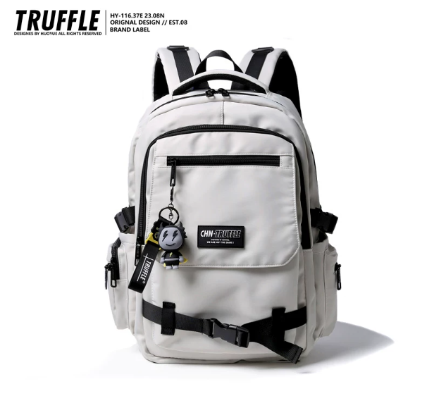 TRUFFLE Trendy High-Capacity Unisex Backpack – Suitable for Middle School & College Students (Laptop/Travel/Color-Block Design)