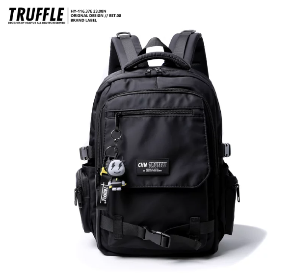 TRUFFLE Trendy High-Capacity Unisex Backpack – Suitable for Middle School & College Students (Laptop/Travel/Color-Block Design)