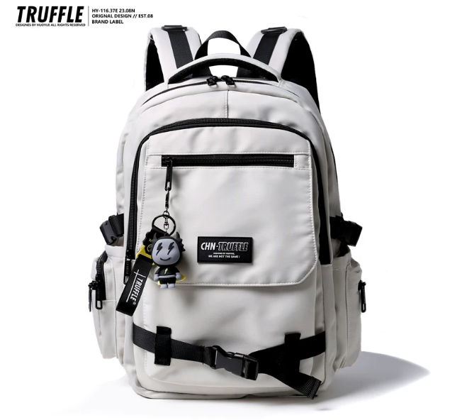 TRUFFLE Trendy High-Capacity Unisex Backpack – Suitable for Middle School & College Students (Laptop/Travel/Color-Block Design)