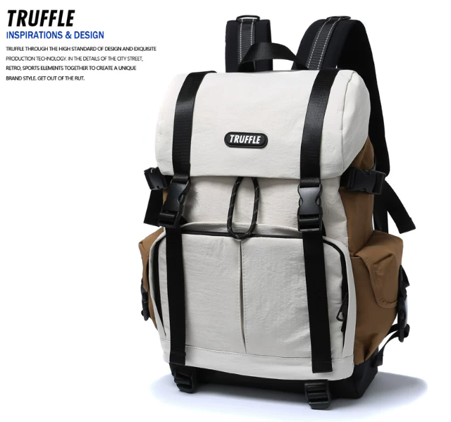 TRUFFLE Waterproof Casual Backpack – Suitable for Female College Students, Junior High Boys, and Outdoor Use; New 2026 Travel Backpack Model