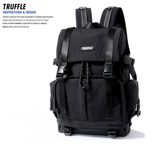 TRUFFLE Waterproof Casual Backpack – Suitable for Female College Students, Junior High Boys, and Outdoor Use; New 2026 Travel Backpack Model
