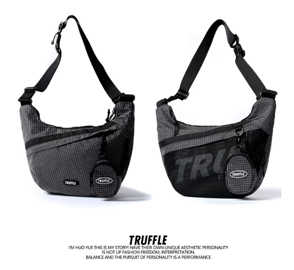 TRUFFLE Trendy Unisex Crossbody Bag – High-Capacity Casual "Dumpling" Bag for Travel; Lightweight Shoulder/Chest/Sling Bag