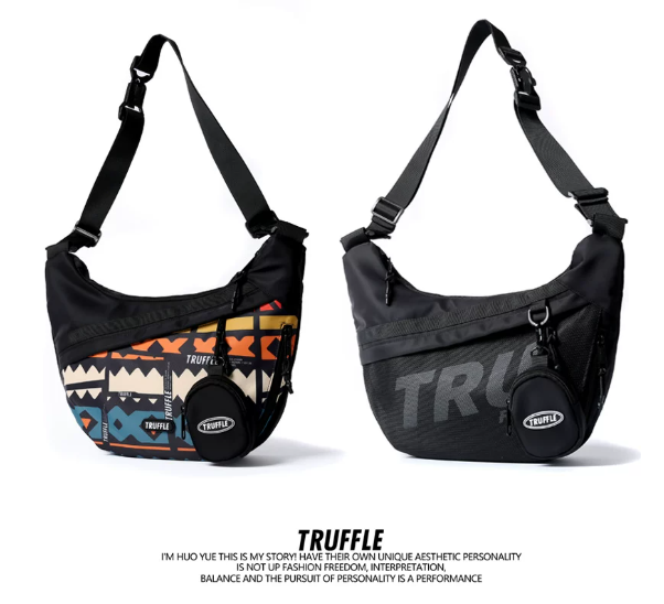 TRUFFLE Trendy Unisex Crossbody Bag – High-Capacity Casual "Dumpling" Bag for Travel; Lightweight Shoulder/Chest/Sling Bag