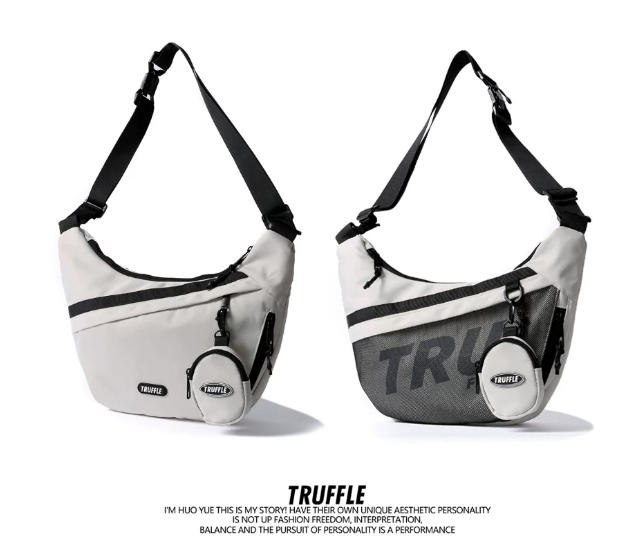 TRUFFLE Trendy Unisex Crossbody Bag – High-Capacity Casual "Dumpling" Bag for Travel; Lightweight Shoulder/Chest/Sling Bag