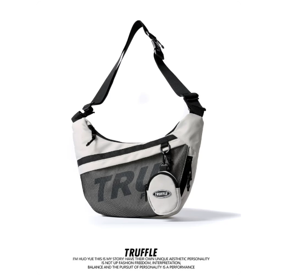 TRUFFLE Trendy Unisex Crossbody Bag – High-Capacity Casual "Dumpling" Bag for Travel; Lightweight Shoulder/Chest/Sling Bag