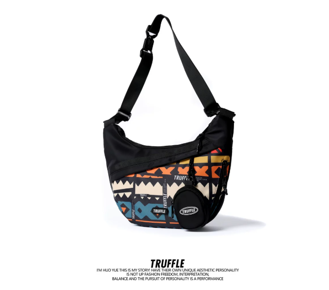 TRUFFLE Trendy Unisex Crossbody Bag – High-Capacity Casual "Dumpling" Bag for Travel; Lightweight Shoulder/Chest/Sling Bag