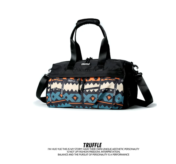TRUFFLE Original Ethnic-Style Large-Capacity Travel Bag – Suitable for Men & Women (Shoulder/Crossbody/Gym/Short-Trip Handheld)