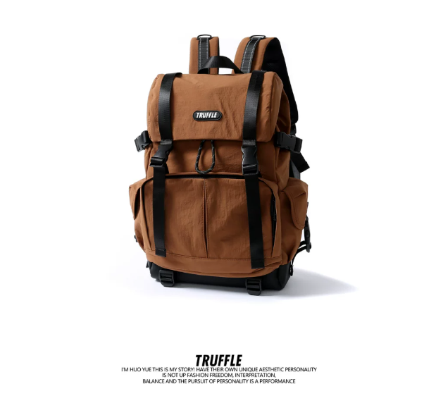 TRUFFLE Waterproof Casual Backpack – Suitable for Female College Students, Junior High Boys, and Outdoor Use; New 2026 Travel Backpack Model