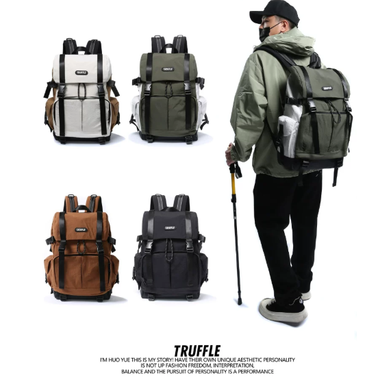 TRUFFLE Waterproof Casual Backpack – Suitable for Female College Students, Junior High Boys, and Outdoor Use; New 2026 Travel Backpack Model