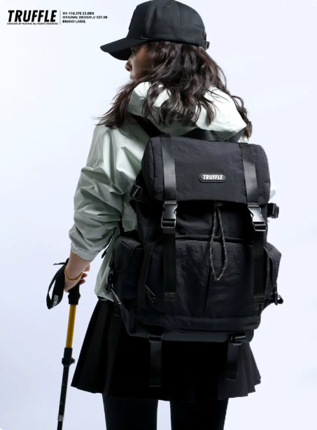 TRUFFLE Waterproof Casual Backpack – Suitable for Female College Students, Junior High Boys, and Outdoor Use; New 2026 Travel Backpack Model