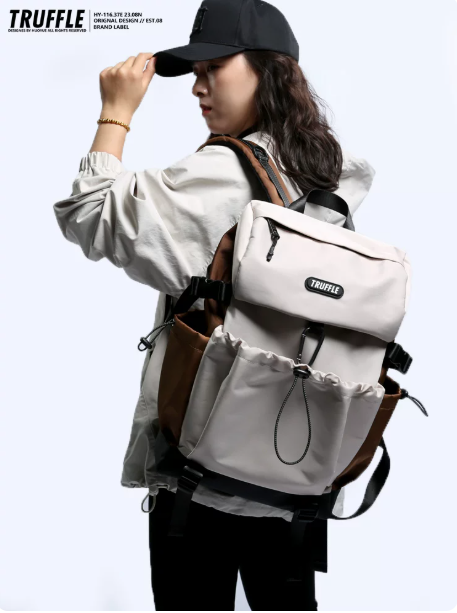 TRUFFLE Trendy High-Capacity Travel Backpack – Suitable for Junior High & High School Students (Unisex), Hiking, and Laptop Carrying