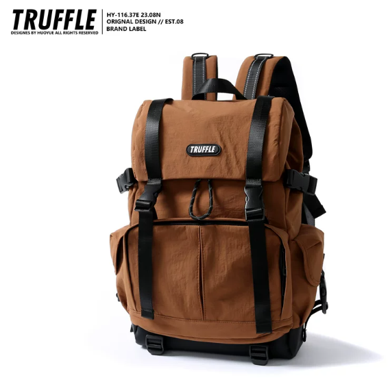 TRUFFLE Waterproof Casual Backpack – Suitable for Female College Students, Junior High Boys, and Outdoor Use; New 2026 Travel Backpack Model